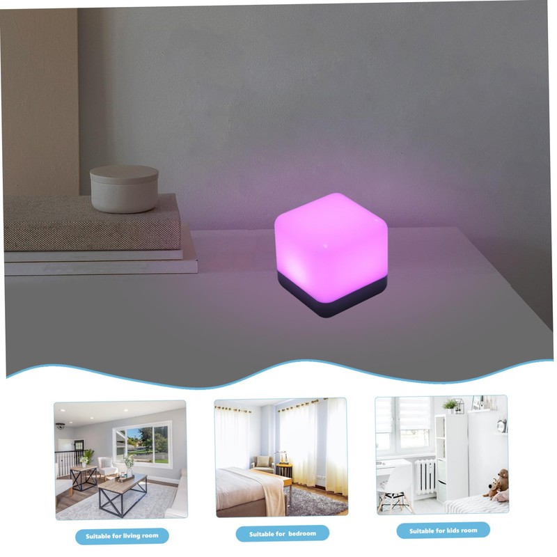 Cabilock Cube Shaped LED Night Light Decorative Table Lamp for