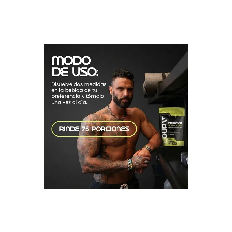Coura Creatina Monohidratada 450 Porciones Magnesio Potasio Calcio Hierro Fósforo