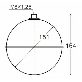 SANEI V475-77-150 Toilet Ball Tap, Stainless Steel Ball, Diameter 5.9 inches (150 mm)