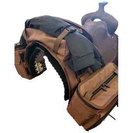 Reinsman Deluxe Insulated Leakproof Cooler Saddle Bag with Additional Cantle Bag and Straps, Black