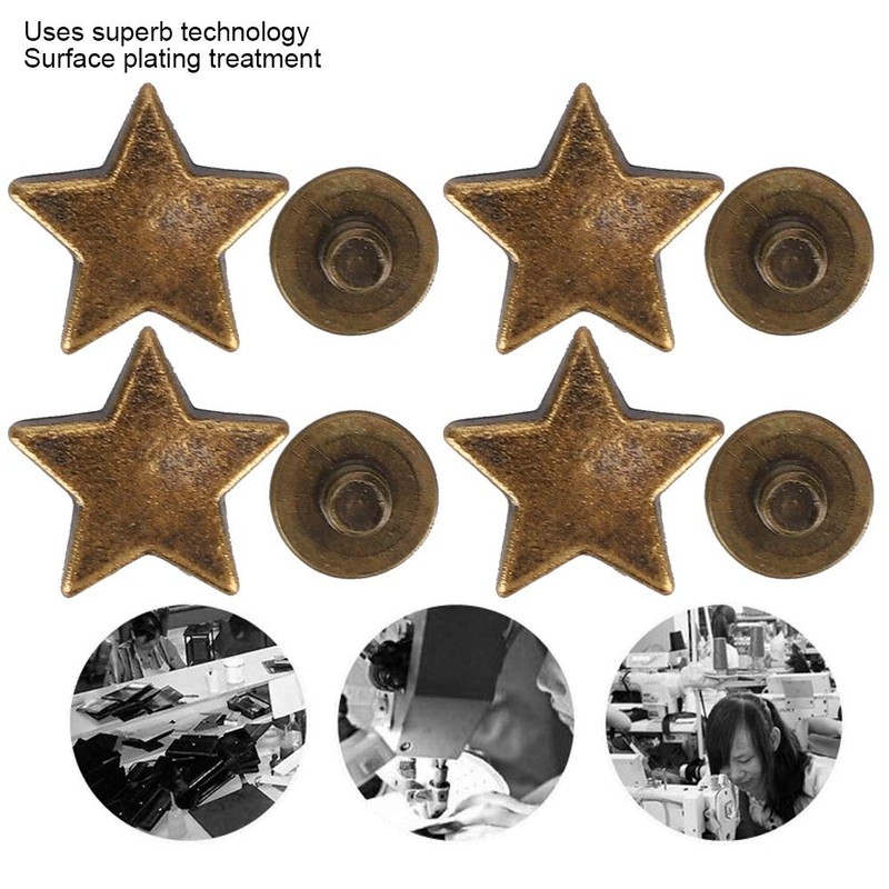 50 Sets of Star Rivets Star Shaped Rivets with Spikes