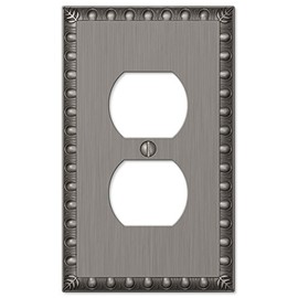 Amerelle Amertac 90DAN Egg and Dart Antique Nickel Cast Wall Plate, 1 Duplex
