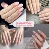 24 Pieces French Tip False Nails - Gradient White Pink