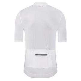 MOXILYN Men's Cycling Jerseys Road Bike Shirts Short Sleeve Full Zipper with 4 Pockets Reflective Widen Anti Slip Hem White