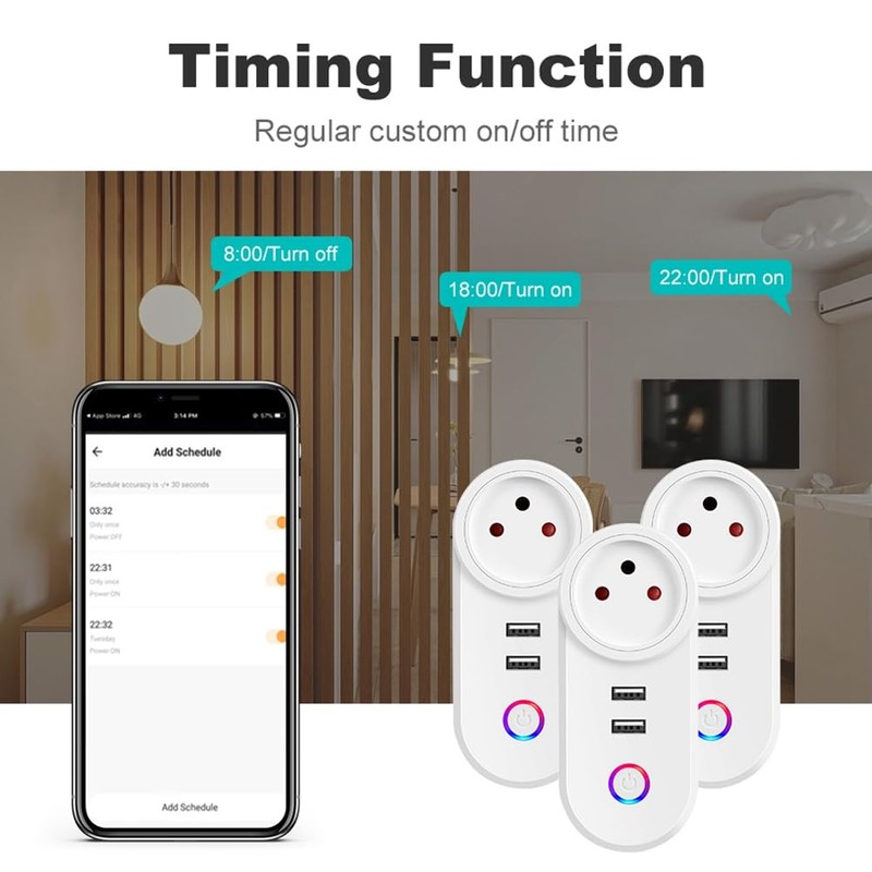 Byttlerom Israel Plug Tuya Smart Home 16A WiFi Smart Plug