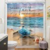 Riyidecor Beach Turtle Shower Curtain 60Wx72H Inch Bible Verse Curtain