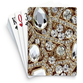 CafePress Girly Bling Champagne Gold Standard Size Playing Cards