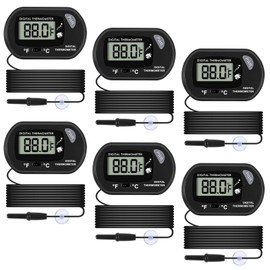 Aquarium Thermometer, Fish Tank Thermometer, Water Thermometer with 3.3ft Cord Fahrenheit/Celsius(℉/℃) for Vehicle Reptile Terrarium Fish Tank Refrigerator (6pcs)