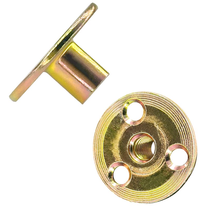 12 PCS Zinc Plated Round Tee Nuts,3-Hole T-Nuts for Furnitures