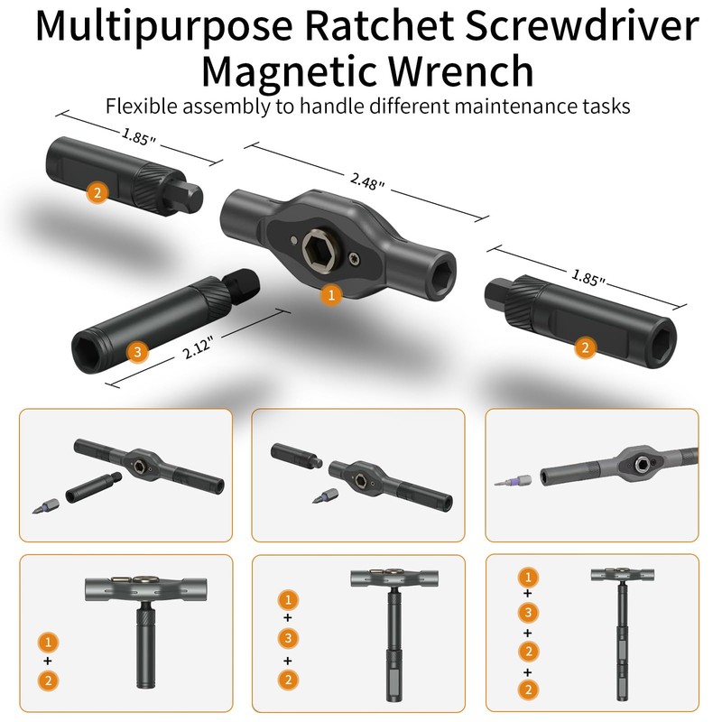 24 in 1 Magnetic Ratchet Screwdriver Set, Multi Bit DIY