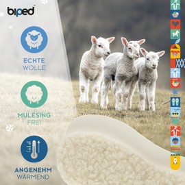 Biped 2 Pairs of Extra Thick Lambswool Insoles for Children z1021 (EU 26–27)