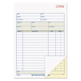 TOPS 46500 Sales Order Book, 5-9/16 x 7-15/16, Two-Part Carbonless, 50 Sets/Book