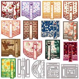 GLOBLELAND Zierlicher Wasserfallklappen Schneidewerkzeugsatz Für DIY Scrapbooking Metall Lesezeichen Taschenschneidewerkzeuge Wörter Glückliche Stanzformen Für Kartenherstellung Prägung Fotoalbum