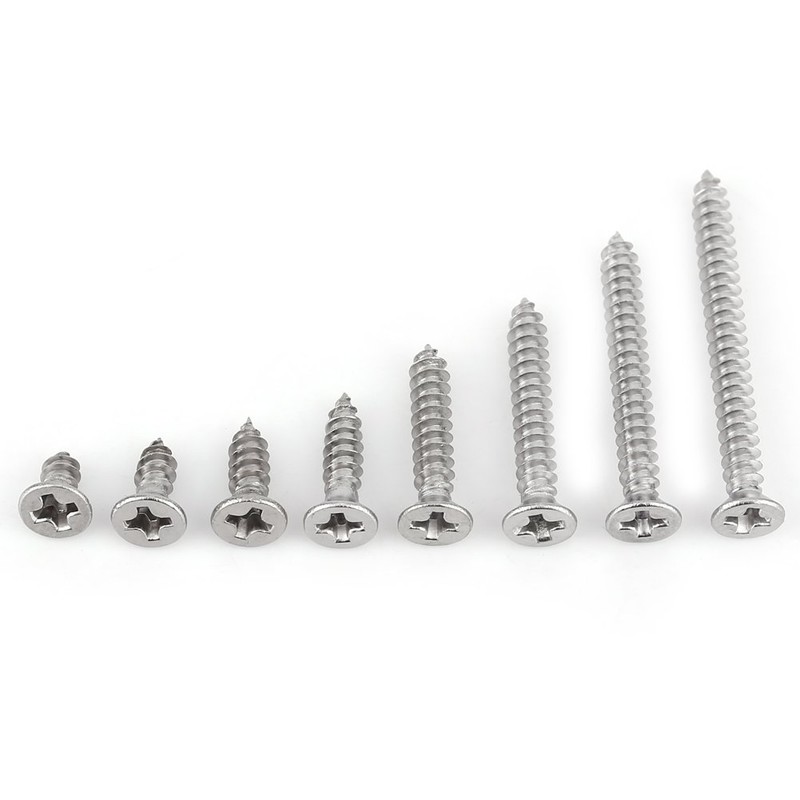 Pack of 200 Wood Screws Set M3 Stainless Steel Phillips