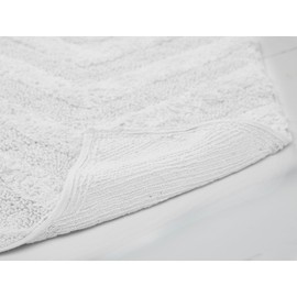 Better Trends 2 Piece Bathroom Rug Set 100% Cotton Non-Slip Washable Bath Mat, Soft & Absorbent Bath Rugs for Bath Room, Shower, Bathtub & Spa Floors White Hugo Collection