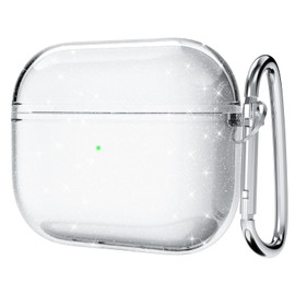 Svanove for Airpods Pro 3rd Generation Case Clear Glitter (2021), Cute Sparkle Bling Shiny Sparkly Transparent Airpods 3 Case Cover, Soft TPU Airpods Case for Women Girl, Clear