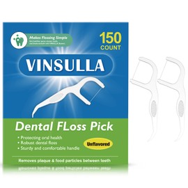 VINSULLA Professional Clean Flossers, Toothpick, Extra Strong Floss Picks, 150 Count (Unflavored)