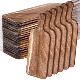 Irenare 18 Pcs Plain Cutting Board Set with Handles Laser Engraving Wooden Charcuterie Kitchen Serving Chopping Board Bulk for DIY Housewarming Mother's Day Gifts(Acacia,16 x 5 Inch)