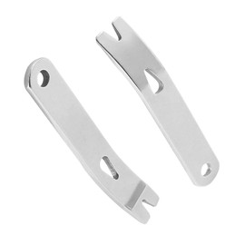 2pcs Small Stainless Steel Crank Crowbar Multi-function EDC Pry Bars Crowbars Pocket Tool for Indoors and Outdoors Silver