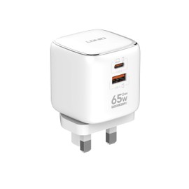 High-Speed Dual-Port 65W USB Charger with Replaceable Plugs – PD + QC3.0 Quick Charging