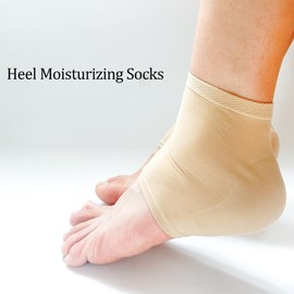 16Pcs/8Pairs Moisturizing Socks for Dry Cracked Feet Women Heel Socks for Cracked Heels Overnight (4Pairs Black and 4Pairs Skin Color)