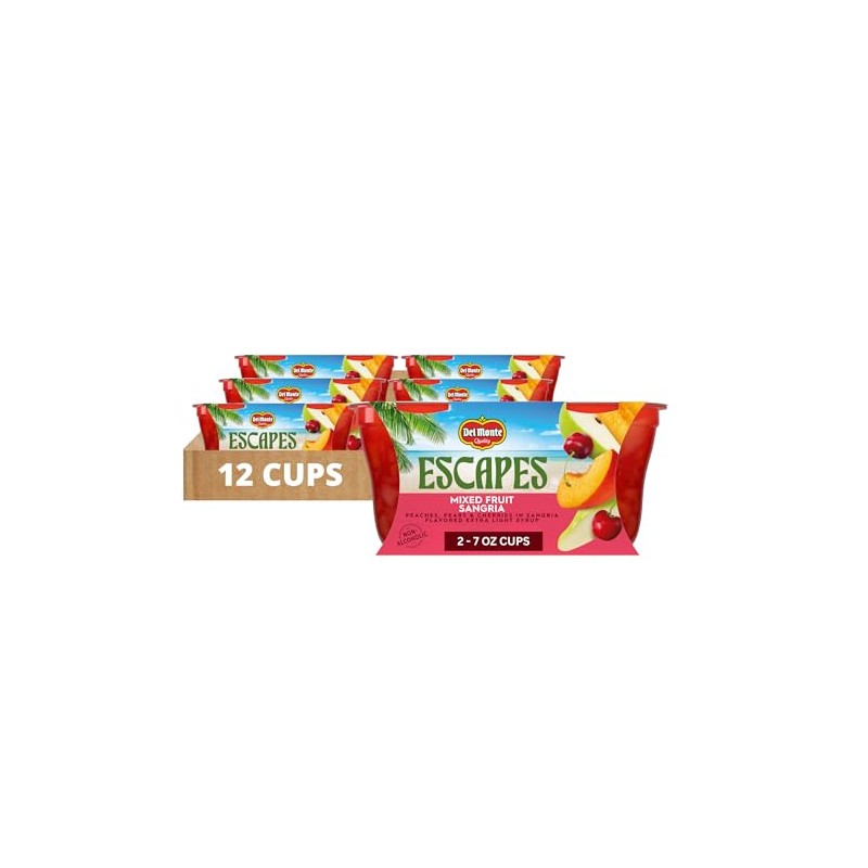 Del Monte Escapes Mixed Fruit Sangria, 7 oz Cups, Pack