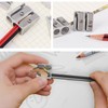 AMSGANK 4 PCS Pencil Sharpener, Metal Pencil Sharpener with 2