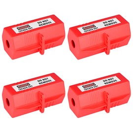 RealPlus Plug Lock for Lockout Tagout, 110 to 220 Volt Power Cord Lockout, Large Electrical Plug Lockout Device, Pack of 4