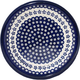 Polish Pottery Dinner Plate 10.75 Inch From Zaklady Ceramiczne Boleslawiec #1014-166a Floral Peacock Pattern, Diameter 10.75"