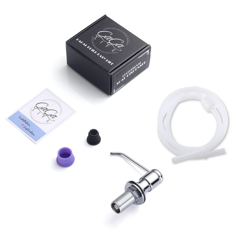 Gagal Soap Dispenser (Chrome) and Extension Tube Kit for Kitchen