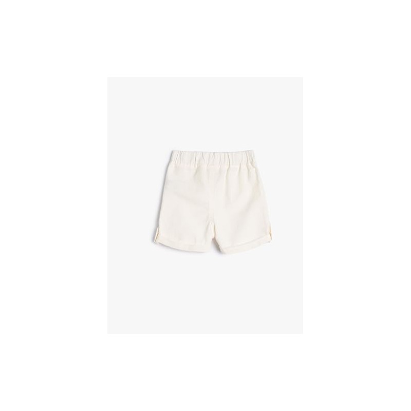 Koton Babyboys Cotton Drawstring Pockets Shorts, Ecru(010)