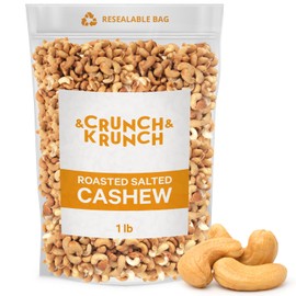 Roasted Salted Cashews, Healthy Protein Snack Whole Cashew Nut for Cooking, Baking, Salads and Gourmet Cravings, Keto, Kosher, & Vegan Diet, Freshly Roasted Cashew Nuts for Adults, 1lb