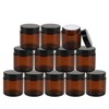 Encheng 25Pack of 4 oz Amber Round Glass Jars, with