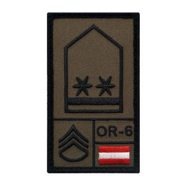 Café Viereck ® Oberwachtmeister Austria - Bundesheer Rank Patch with Rank - Embroidered with Velcro - OR-6 Velcro Military Patch - 9.8 cm x 5.6 cm