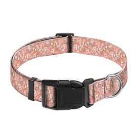 JYCardPKT Dog Collar, Adjustable Funny Pet Collar with Quick Release Durable Buckle, Cute Collars for Medium Large Dogs, Pink Cherry Blossoms