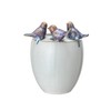 Creative Co-Op 3D Birds Stoneware Planter/Vase, Multicolor