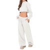 HeSaYep Women's Fleece Lined Sweatpants Wide Leg Baggy High Waisted