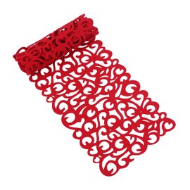 Ftvogue de Mesa o Mantel Individual, Rectangular, de Fieltro, Hueco, de 7 Colores, para decoración del hogar, 102 cm, Rojo, 1