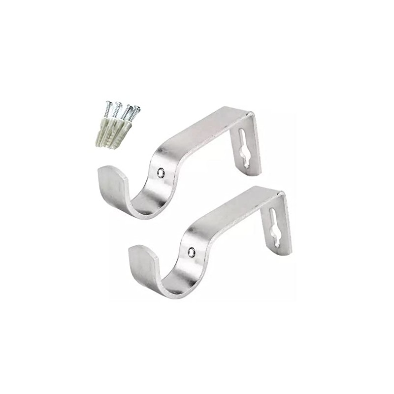 WARESHARK 2 x Heavy Duty Metal Curtain Pole Bracket Holder
