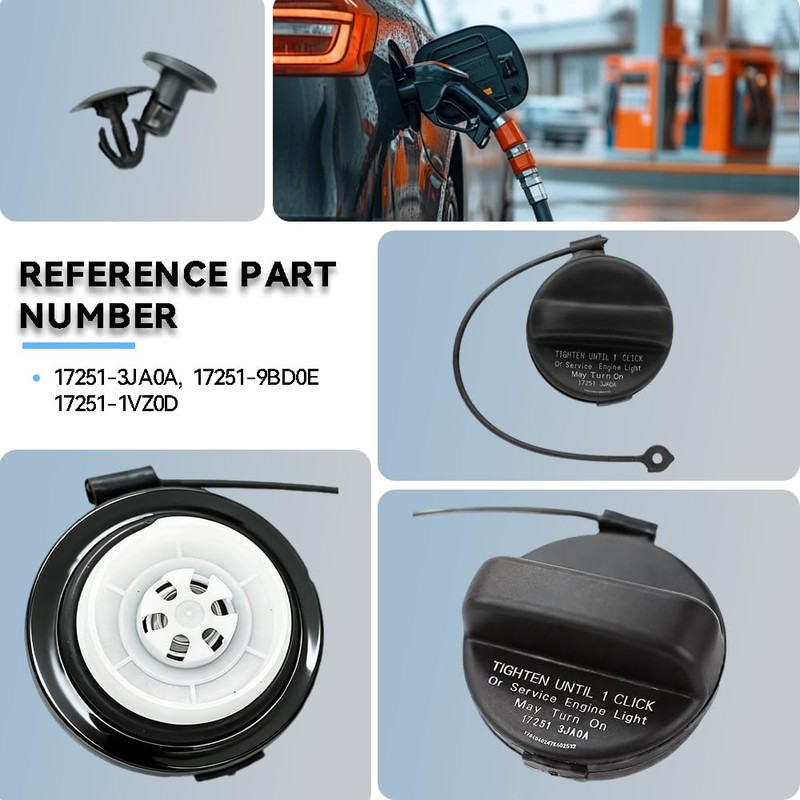 Fuel Tank Cap Gas Cap 17251-3JA0A, 17251-9BD0E, 17251-1VZ0D Compatible with