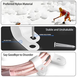 MAIDELI 100 Pack 1/4 Inch R-Type Clip Cable Fastener Wire Clamp Nylon Screw Mounting Electrical Grip Wire Clips with 100 Pcs Screws for Wire Management-Home, Automotive, Marine, Office Wire Organizer