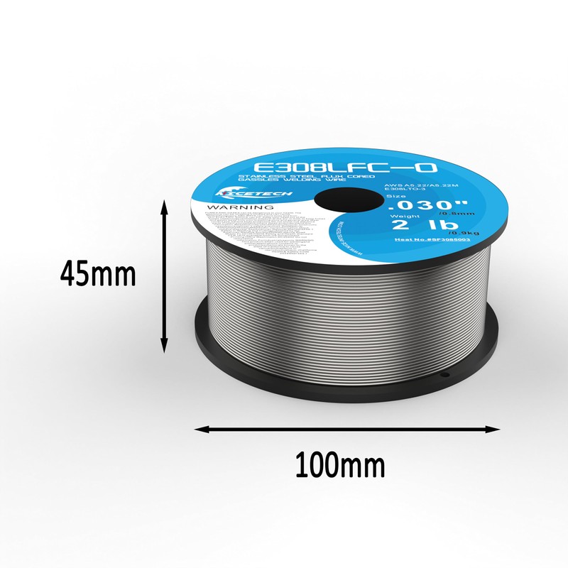 Gasless Flux Cored Welding Wire, Stainless Steel, E308LFC-O, .030-Diameter, 2