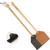 SAMEBUTECO Heavy-Duty Leather Fly Swatter Set: 1 Grey & 1