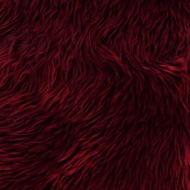 Faux Fake Fur Long Pile Luxury Shaggy Square Patches/Craft, Sewing, Cosplay, Costume, Decorations/Sold by Piece (Burgundy, 10" X 10")