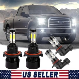 Unbranded For 2004-2014 Ford F-150 8000K LED Headlight Hi/Lo + Fog Light Bulbs Combo kit H
