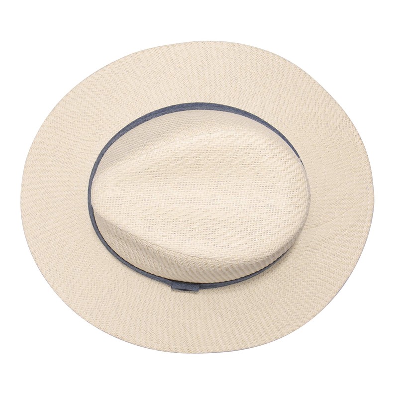 Dockers Men's Straw Fedora Hat, Navy, Small-Medium