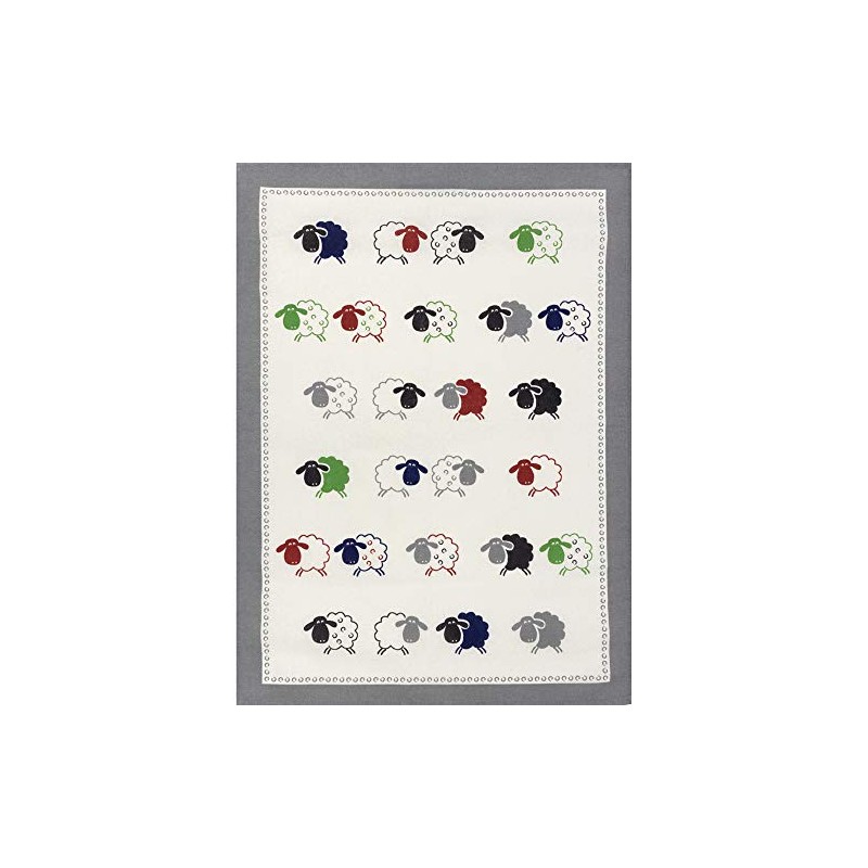 Kracht Tea Towel "Sheep" Pack of 3 Half-Linen Sheep Size