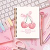 JXREQ Coquette Pink Cherry Bow Christian Notebook, Luke 1:45 Bible