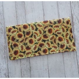 Checkbook Cover - Sunflower Fabric Check Case - Billfold Wallet