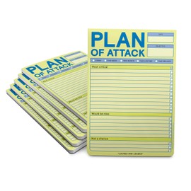 6-Count Knock Knock Plan of Attack Pads - Daily Planner Pads & To Do List Notepads, 6 x 9-inches each (Pastel)